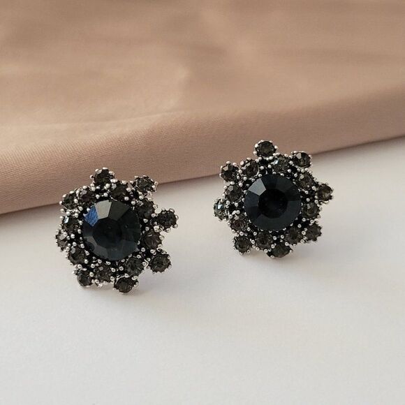5/$25 Crystal Stud Earrings Blue Crystal Decorated Stud Earrings - Picture 5 of 8